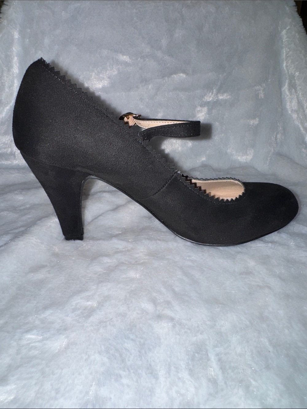 J. Adams Black Mary Jane Slingback Kitten Heel Pumps